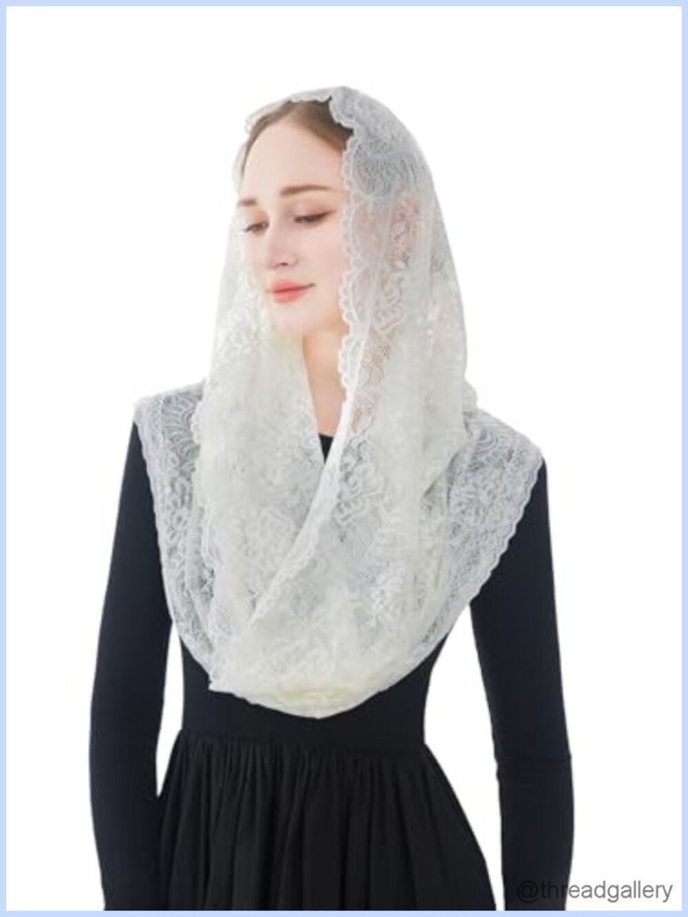 Infinity Catholic Church Veil Lace Chapel Veil Latin Mass Head Covering Scarf